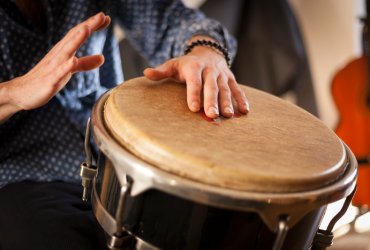 Percussion instruments and musicology concept.